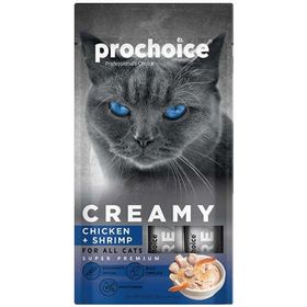 Pro Choice Creamy Tavuklu ve Karidesli Krema Sıvı 4x15 gr Kedi Ödülü