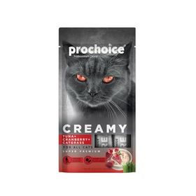 Pro Choice Creamy Ton Balığı Kızılcık ve Kedi Otlu Krema Sıvı 4x15 gr Kedi Ödülü