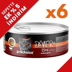Pro Choice Döner Bites Adult Sos İçerisinde Dana Etli (Biftekli) 6x70 gr Kedi Yaş Maması