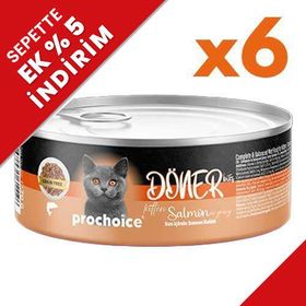 Pro Choice Döner Bites Kitten Sos İçerisinde Somonlu Yavru 6x70 gr Kedi Yaş Maması