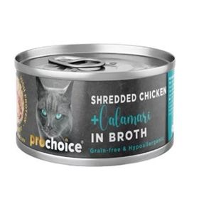 Pro Choice Hypo-Allergenic Sos İçinde Tavuk Etli ve Kalamarlı Tahılsız 70 gr Yetişkin Kedi Konservesi
