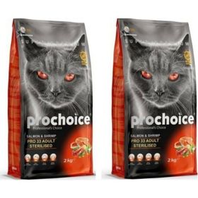 Pro Choice Pro 33 2 x 2 kg Somon ve Karidesli Kısırlaştırılmış Yetişkin Kuru Kedi Maması