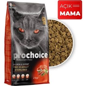Pro Choice Pro 33 Sterilised Somonlu Karidesli 2 kg Açık Kedi Maması