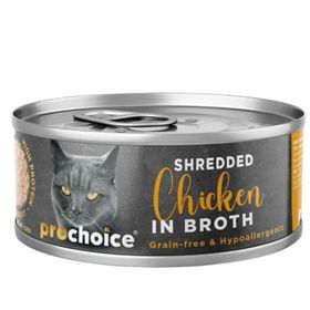 Pro Choice Sos İçinde Tiftiklenmiş Tavuk Etli Tahılsız 70 gr Yetişkin Kedi Konservesi