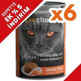 Pro Choice Sterilised Somon Etli Tahılsız Kısırlaştırılmış 6x400 gr Kedi Konservesi