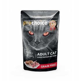 Pro Choice Tahılsız Kuzu ve Ciğerli Yetişkin 85 gr Kedi Pouch Konservesi