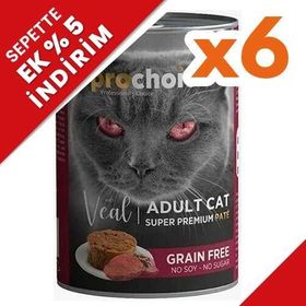 Pro Choice Veal Dana Etli Tahılsız 6x400 gr Kedi Konservesi