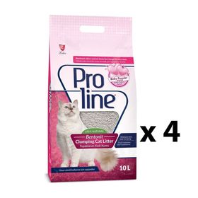 Pro Line 10 lt x 4 Adet Baby Powder Parfümlü Kedi Kumu
