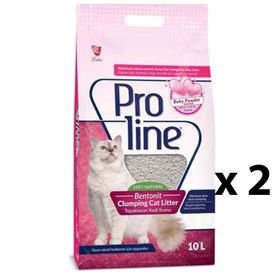 Pro Line 10 x 2 lt Bentonit Bebek Pudra Kokulu Kedi Kumu