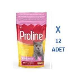 Pro Line 12x400 gr Renkli Taneli Tavuklu Yetişkin Kedi Maması