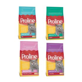 Pro Line Tavuk Balık Kuzu Renkli Kilitli Ambalaj 4x1200 gr Kedi Maması