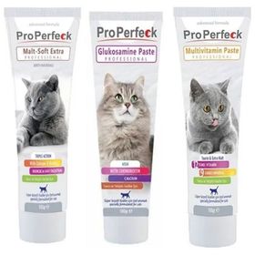 Pro Perfeck Malt Soft Extra 100 gr + Multivitamin Paste 100 gr + Glukosamine Paste 100 gr Kedi Vitamini