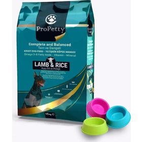 Pro Petty Kuzu Etli ve Pirinçli Yetişkin 15 kg Kuru Köpek Maması & Hediye Mama Kabı