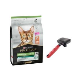 Pro Plan 10 kg Sterilised Somonlu Kısırlaştırılmış Yetişkin Kedi Maması + Tüy Toplama Fırçası