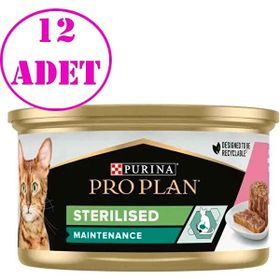 Pro Plan 12x85 gr Somonlu ve Ton Balıklı Kısırlaştırılmış Kedi Konservesi