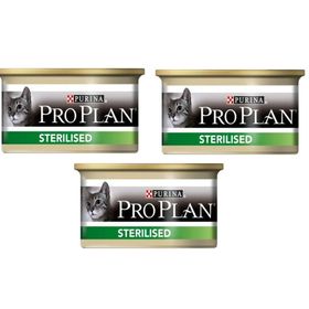 Pro Plan 3x85 gr Sterilised Somonlu ve Ton Balıklı Kısırlaştırılmış Kedi Konservesi