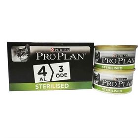 Pro Plan 4x85 gr Somonlu Kısırlaştırılmış 4 Al 3 Öde Konserve Yetişkin Kedi Maması