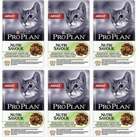 Pro Plan 6x85 gr Nutri Savour Kuzu Etli Yaş Kedi Maması