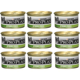 Pro Plan 9x85 gr Sterilised Somonlu ve Ton Balıklı Kısırlaştırılmış Kedi Konservesi