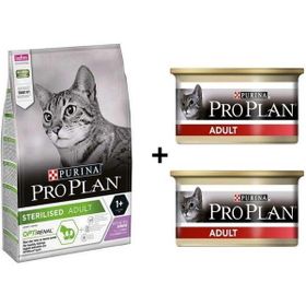 Pro Plan Hindili 1.5 kg Kısırlaştırılmış Kedi Maması + 2x85 gr Tavuklu Kedi Konservesi