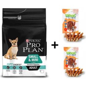 Pro Plan Kuzulu Küçük Irk 3 kg Köpek Maması + 2x80 gr Wooc Ödül