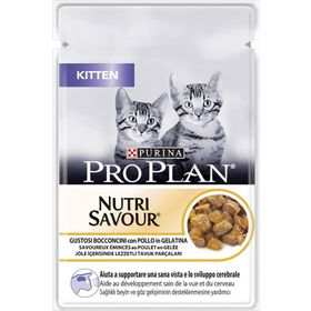 Pro Plan Nutri Savour Tavuk E 85 gr Yavru Kedi Maması Pouch