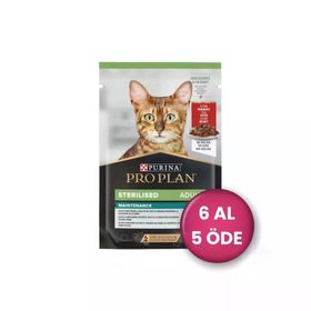 Pro Plan Pouch Sos İçinde Sığır Etli 6x85 gr Kısırlaştırılmış Kedi Konservesi