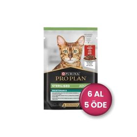 Pro Plan Pouch Sos İçinde Sığır Etli 6x85 gr Kısırlaştırılmış Kedi Konservesi