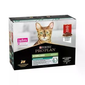 Pro Plan Pouch Sos İçinde Sığır Etli Kısırlaştırılmış 10x85 gr Yetişkin Kedi Konservesi