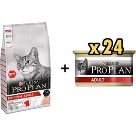 Pro Plan Somonlu 1.5 kg Yetişkin Kedi Maması + 24x85 gr Adult Tavuk Etli Yetişkin Kedi Konservesi