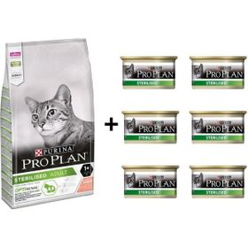 Pro Plan Somonlu 3 kg Kısırlaştırılmış Kedi Maması + 6x85 gr Sterilised Ton ve Somonlu Kısırlaştırılmış Kedi Konservesi