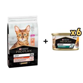 Pro Plan Somonlu Kedi Maması 10 kg + 6x85 gr Proplan Adult Tavuk Etli Yetişkin Kedi Konservesi