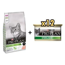 Pro Plan Somonlu Kısırlaştırılmış 1.5 kg Kedi Maması + 12x85 gr Proplan Sterilised Ton ve Somonlu Kısırlaştırılmış Kedi Konservesi