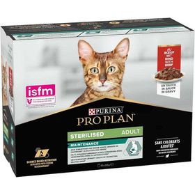 Pro Plan Sterilised Sos İçinde Sığır Etli Kısırlaştırılmış Pouch 10x85 gr Kedi Yaş Maması
