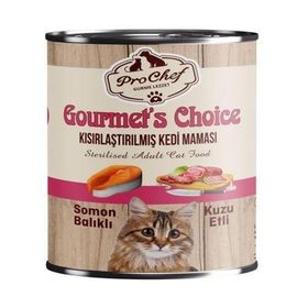 Prochef Gourmets Choice Kısırlaştırılmış 16x415 gr Somon ve Kuzu Etli Konserve Kedi Maması