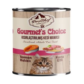 Prochef Gourmets Choice Kısırlaştırılmış 24x415 gr Somon ve Kuzu Etli Konserve Kedi Maması