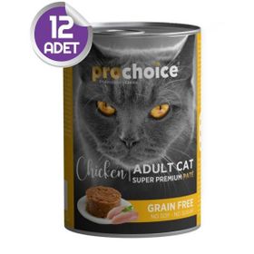 Prochoice 12x400 gr Tavuk Etli Tahılsız Pate Yetişkin Kedi Konservesi