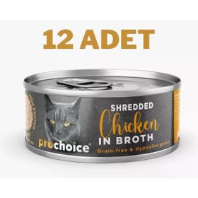 Prochoice 12x70 gr Deluxe Shredded Chicken Kedi Konservesi