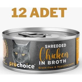 Prochoice 12x70 gr Deluxe Shredded Chicken Kedi Konservesi