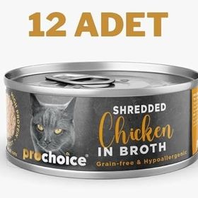 Prochoice 12x70 gr Deluxe Shredded Chicken Kedi Konservesi