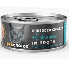 Prochoice 12x70 gr Deluxe Shredded Chicken&Calamari Kedi Konservesi