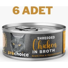 Prochoice 6x70 gr Deluxe Shredded Chicken Kedi Konservesi