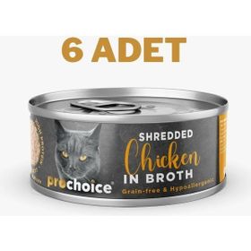 Prochoice 6x70 gr Deluxe Shredded Chicken Kedi Konservesi