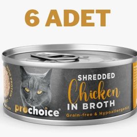 Prochoice 6x70 gr Deluxe Shredded Chicken Kedi Konservesi