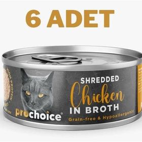 Prochoice 6x70 gr Deluxe Shredded Chicken Kedi Konservesi