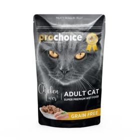 Prochoice 85 gr Pouch Jöleli Tavuklu ve Ciğerli Tahılsız Kedi Yaş Maması