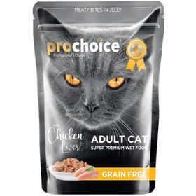 Prochoice 85 gr Pouch Jöleli Tavuklu ve Ciğerli Tahılsız Kedi Yaş Maması
