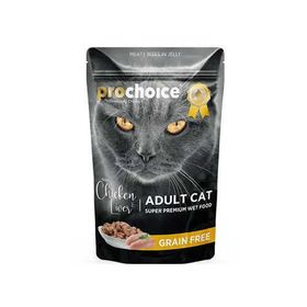 Prochoice 85 gr Pouch Jöleli Tavuklu ve Ciğerli Tahılsız Kedi Yaş Maması