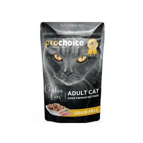 Prochoice 85 gr Pouch Jöleli Tavuklu ve Ciğerli Tahılsız Kedi Yaş Maması