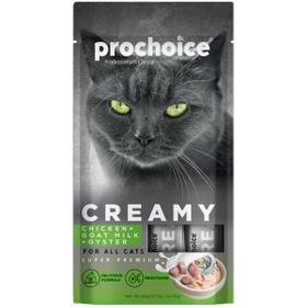 Prochoice Creamy Tavuklu Keçi Sütlü ve İstiridyeli 4x15 GR Sıvı Kedi Ödülü